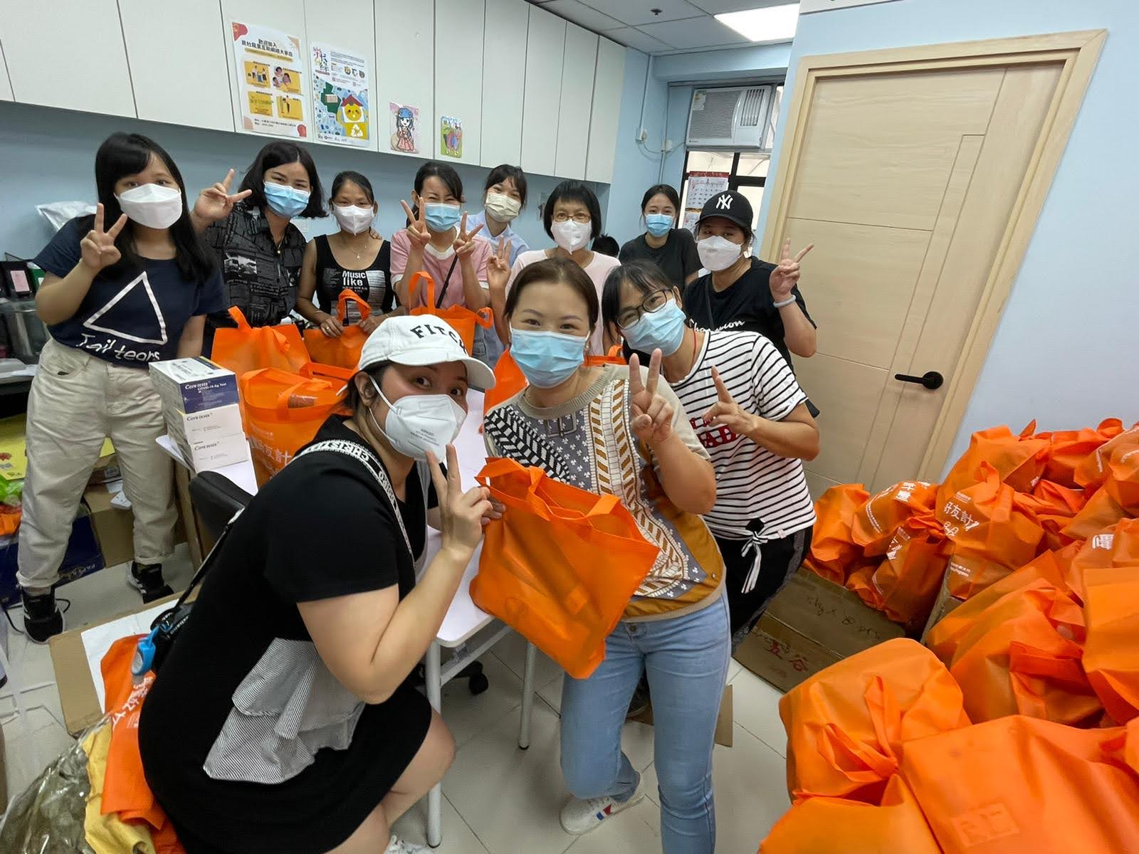 The residents were preparing Covid-19 helping kits for the needy in the community